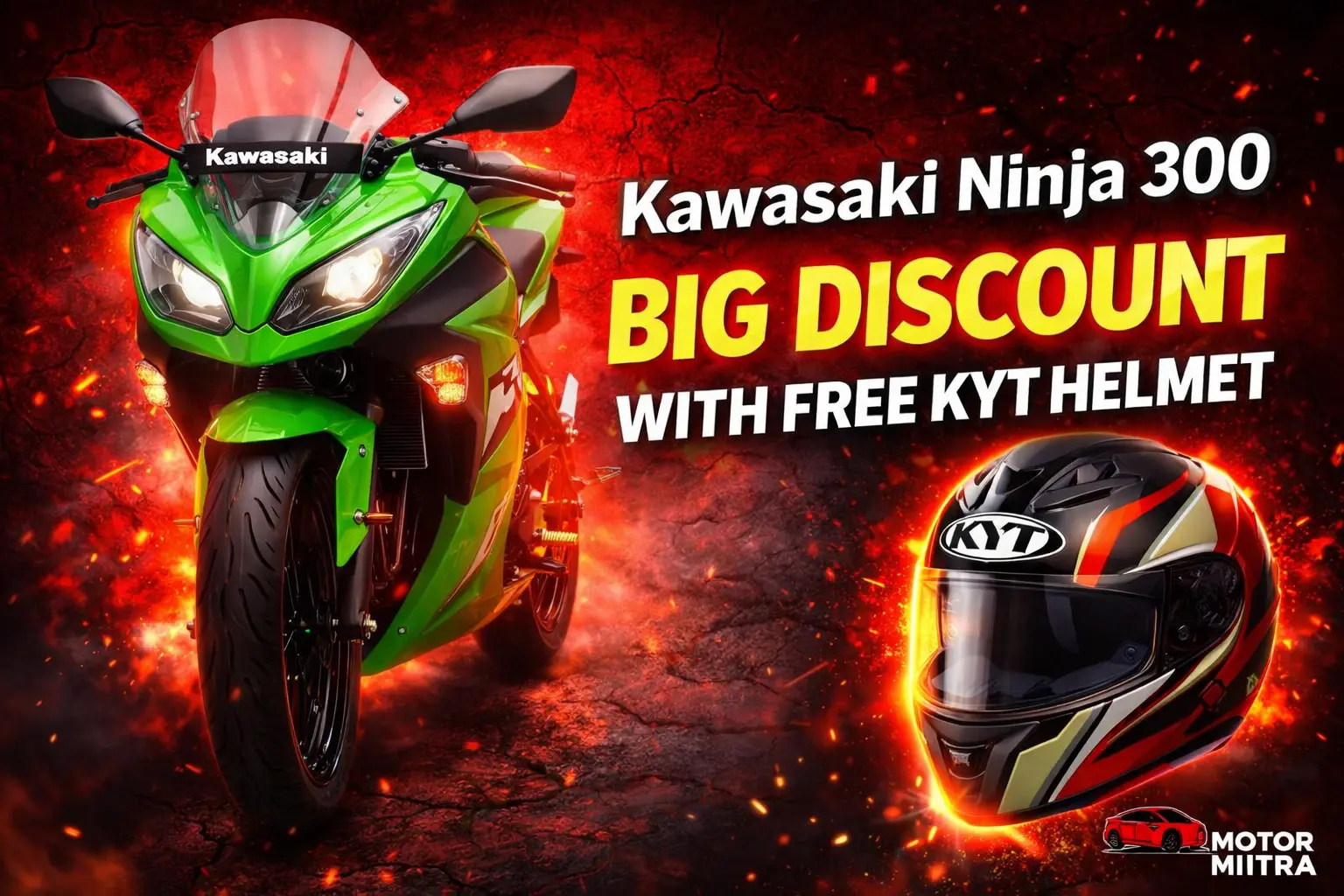 Kawasaki Ninja 300 Gets Big Discount With Free KYT Helmet This Deal Changes Everything