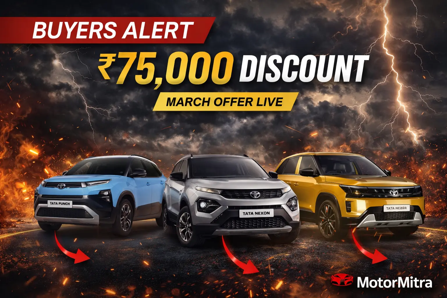 March Offer LIVE! Tata Motors ICE Cars Discounted Up To ₹75,000 – Best Time or Big Mistake?