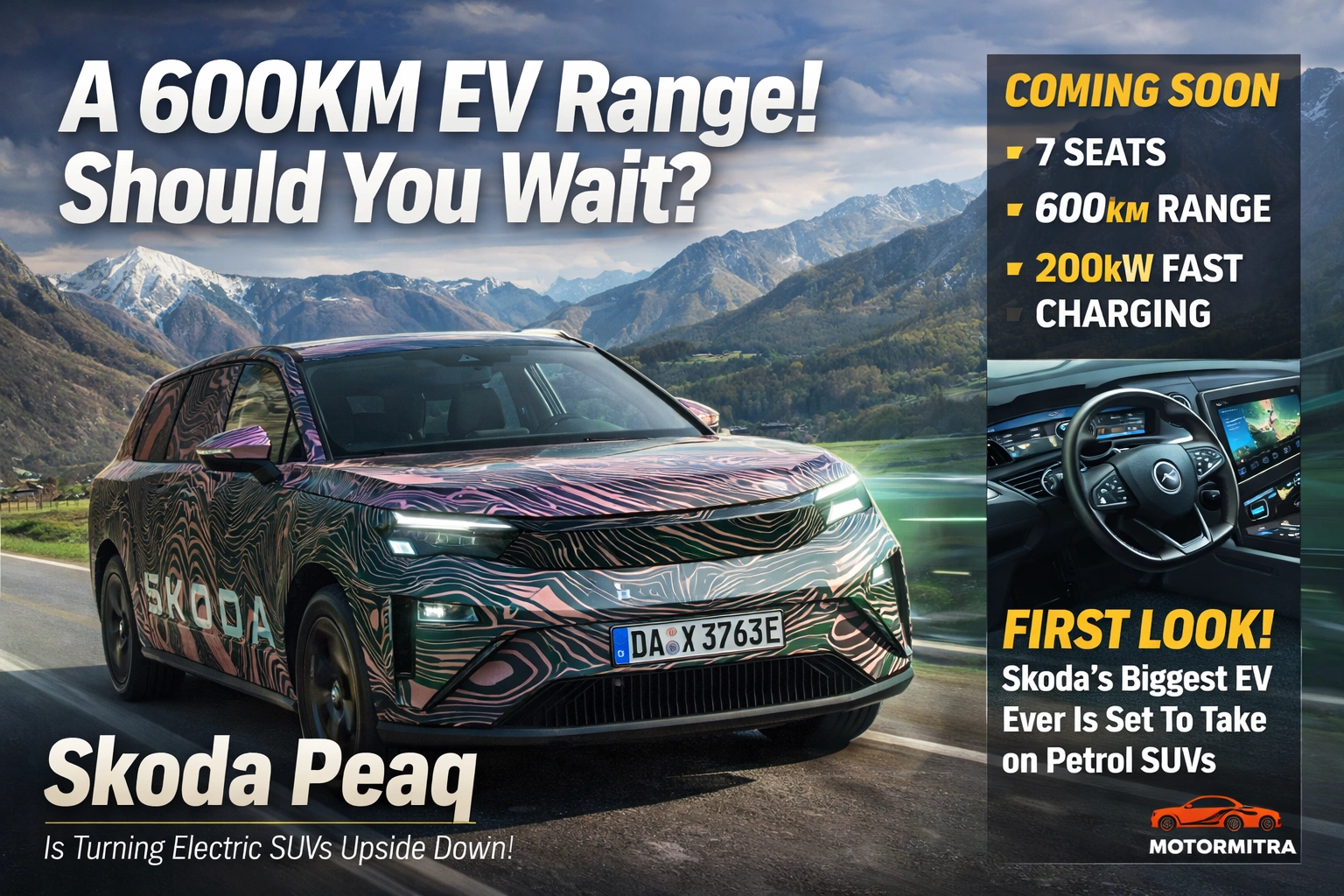 India’s Next Big EV SUV? Skoda Peaq 7-Seater With 600KM Range Changes Everything