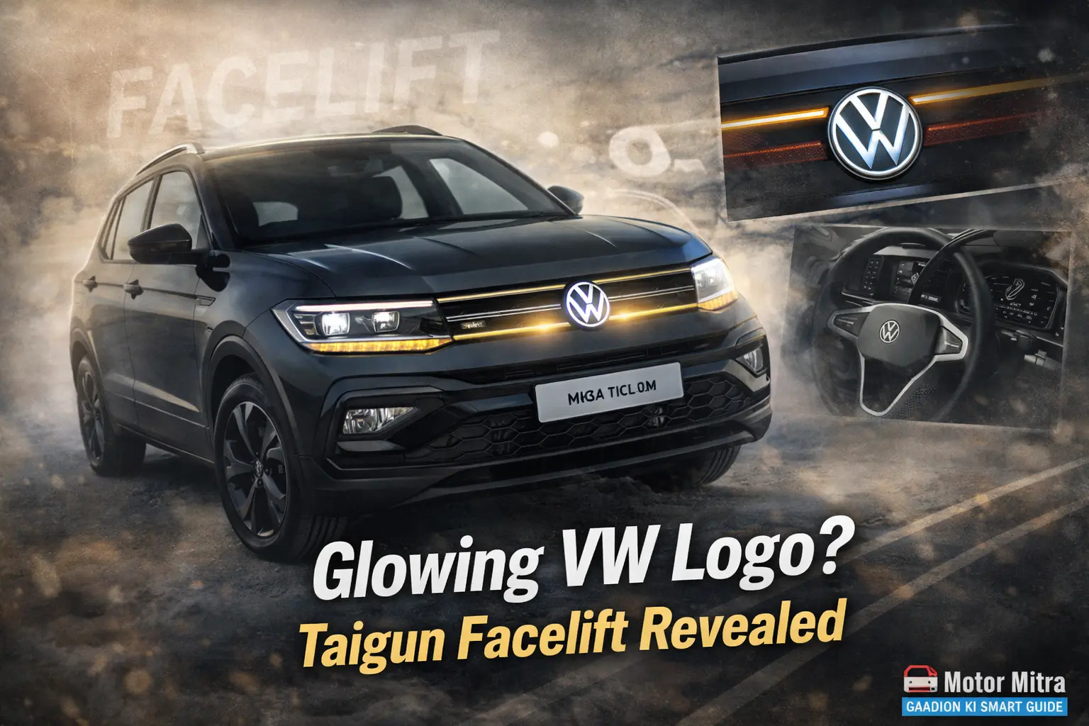 Volkswagen Taigun Facelift Breaks Cover — A Glowing VW Logo Is The First Big Surprise