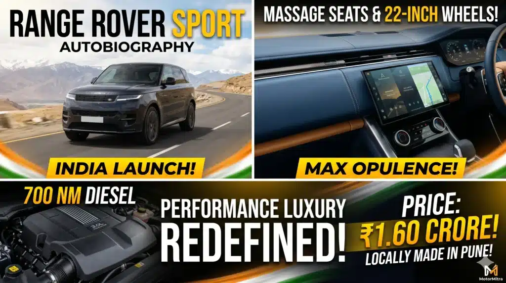 The King of Luxury! Range Rover Sport Autobiography Launched in India at ₹1.60 Crore.