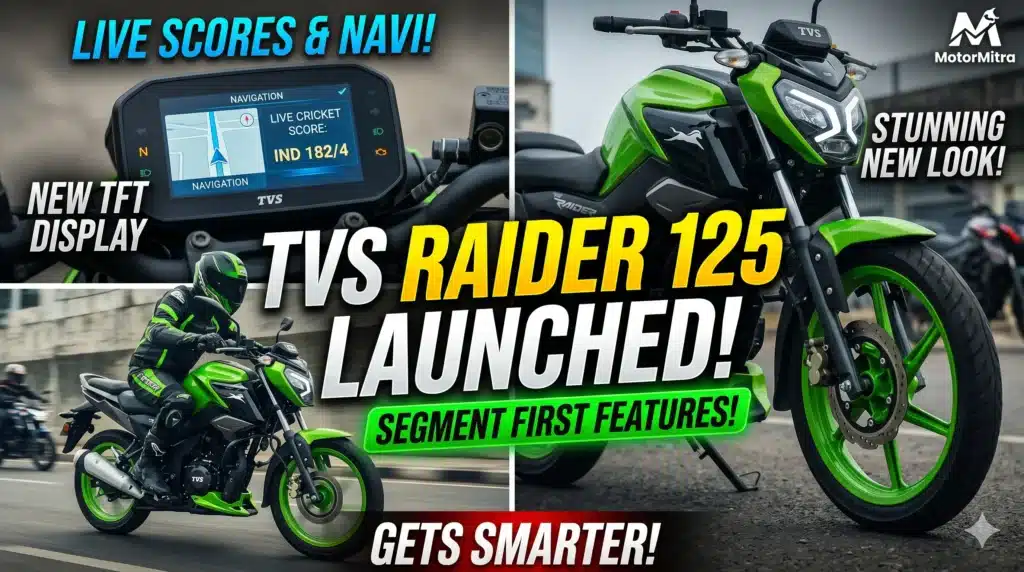 TVS Raider 125 Gets Smarter! New TFT Display & Nitro Green Look