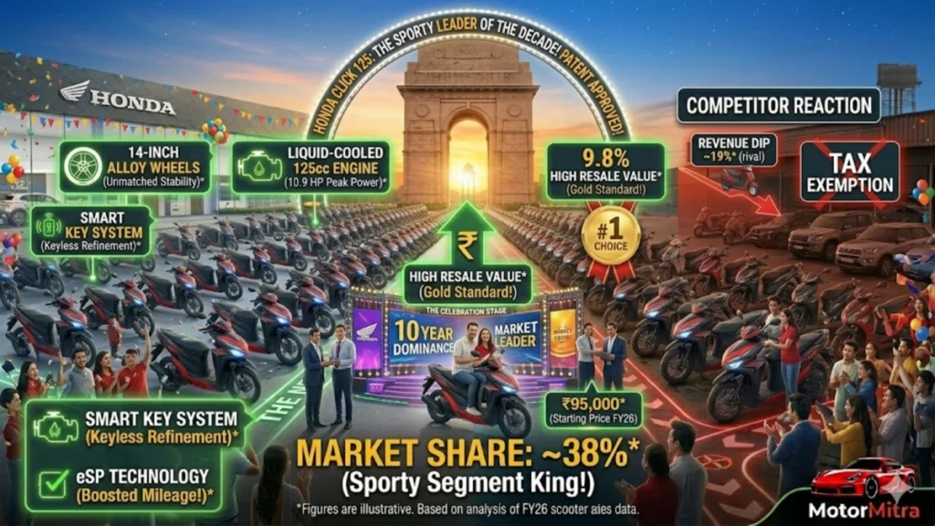 Honda's Smart Move! Click 125 Patented in India with 14-inch Wheels—Is the Activa Reign Coming to an End?