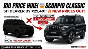 Mahindra Scorpio Classic Price Hiked
