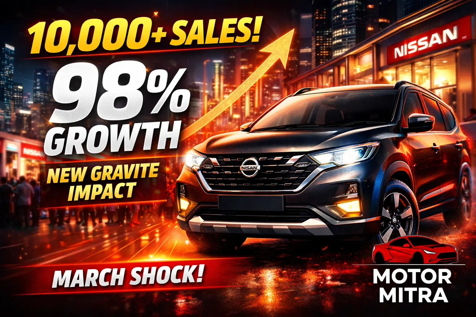 Nissan Hits 10,000+ Sales! New Gravite MPV Drives Massive 98% Growth in March!