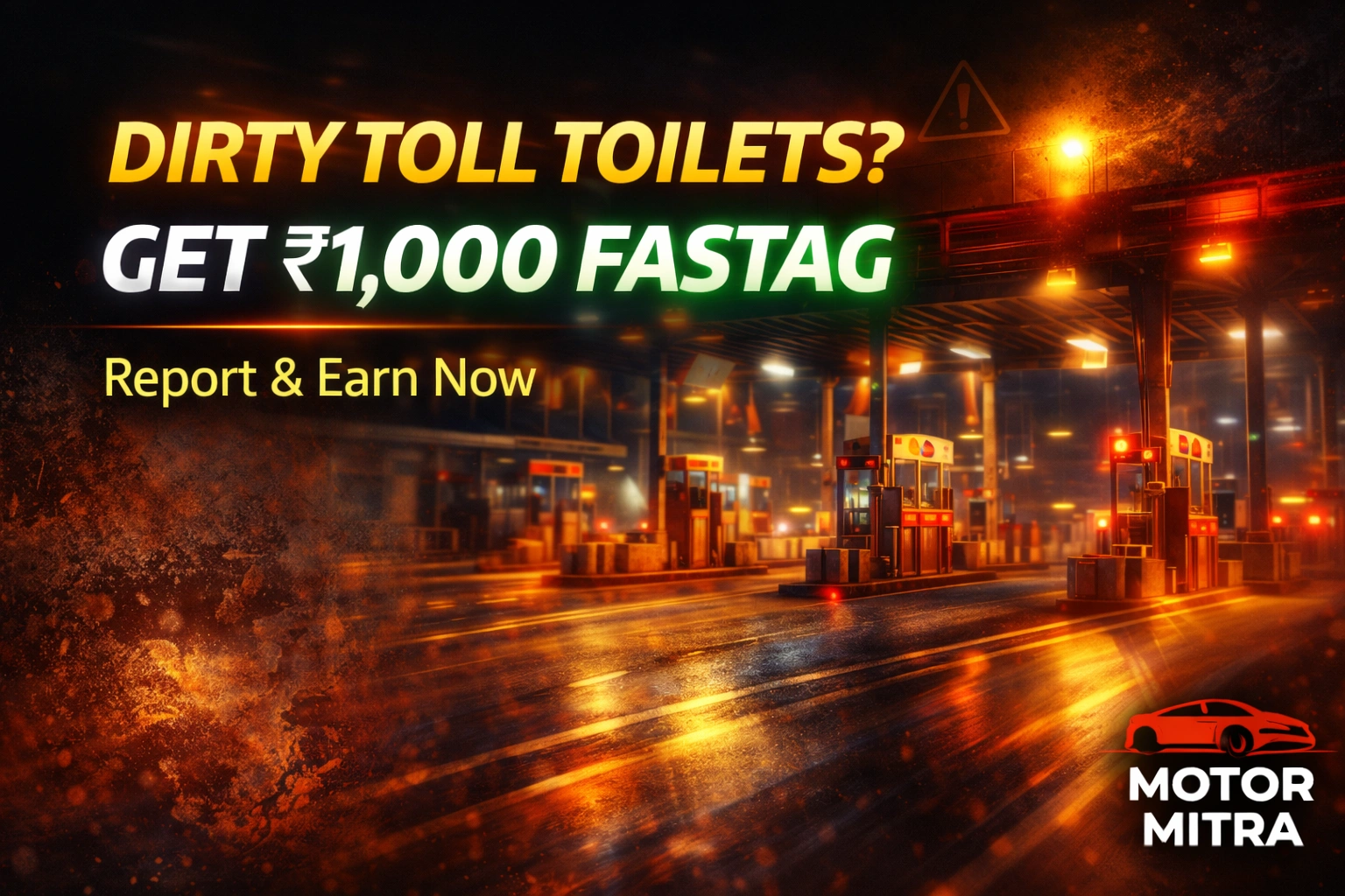Report dirty toll toilets ₹1000 FASTag