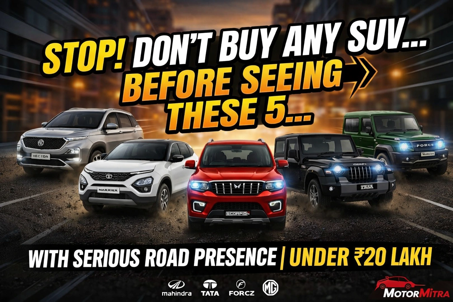 SUVs under 20 lakh road presence