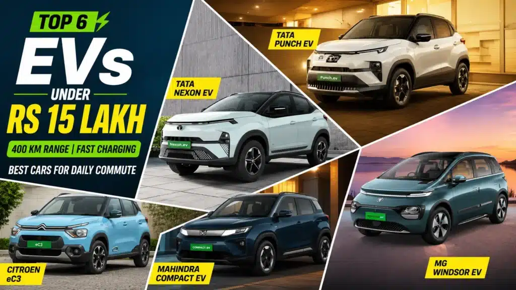 Best Electric Cars Under Rs 15 Lakh in India