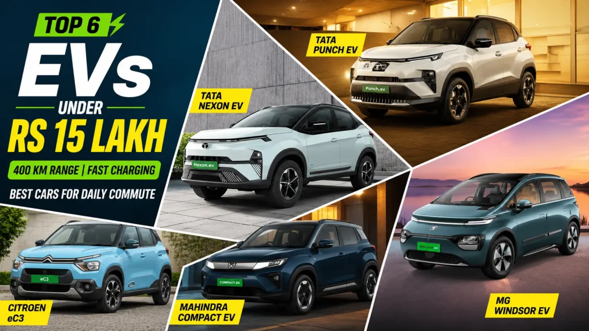 Best Electric Cars Under Rs 15 Lakh in India