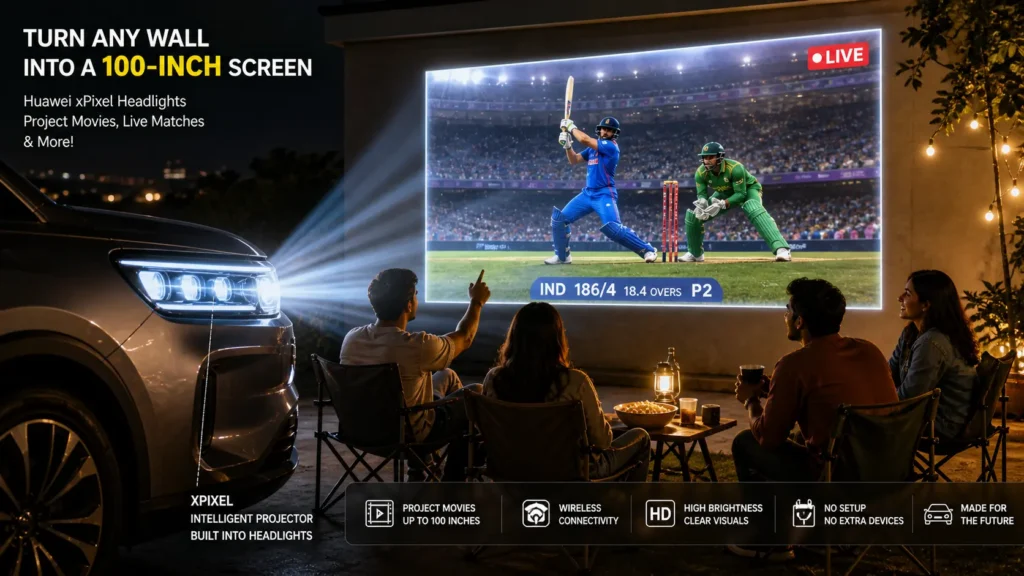 Watch Live Matches on a 100-Inch Wall! Huawei’s Insane xPixel Headlights Are a Game Changer