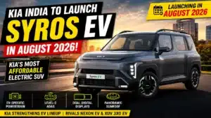 Kia Syros EV India Launch Expected in August 2026, Details Emerge