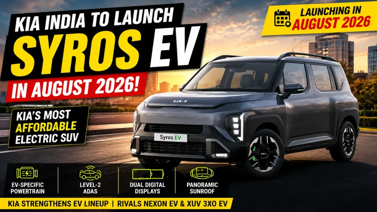 Kia Syros EV India Launch Expected in August 2026, Details Emerge