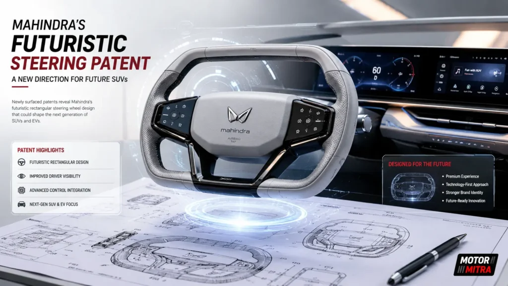 Mahindra’s Futuristic Rectangular Steering Leaked via New Patents