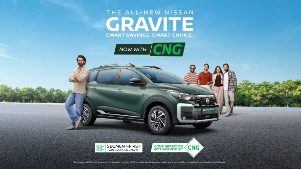 Nissan Gravite CNG Kit Launched at ₹83K – Twin Cylinder Setup Could Disrupt 7-Seater Market