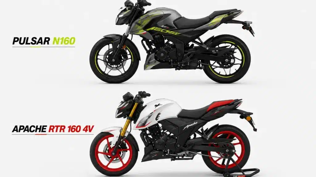 Pulsar N160 vs Apache RTR 160 4V Comparison: Price, Specs, Mileage