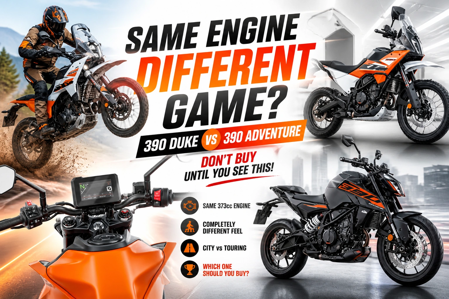 KTM 390 Duke vs 390 Adventure