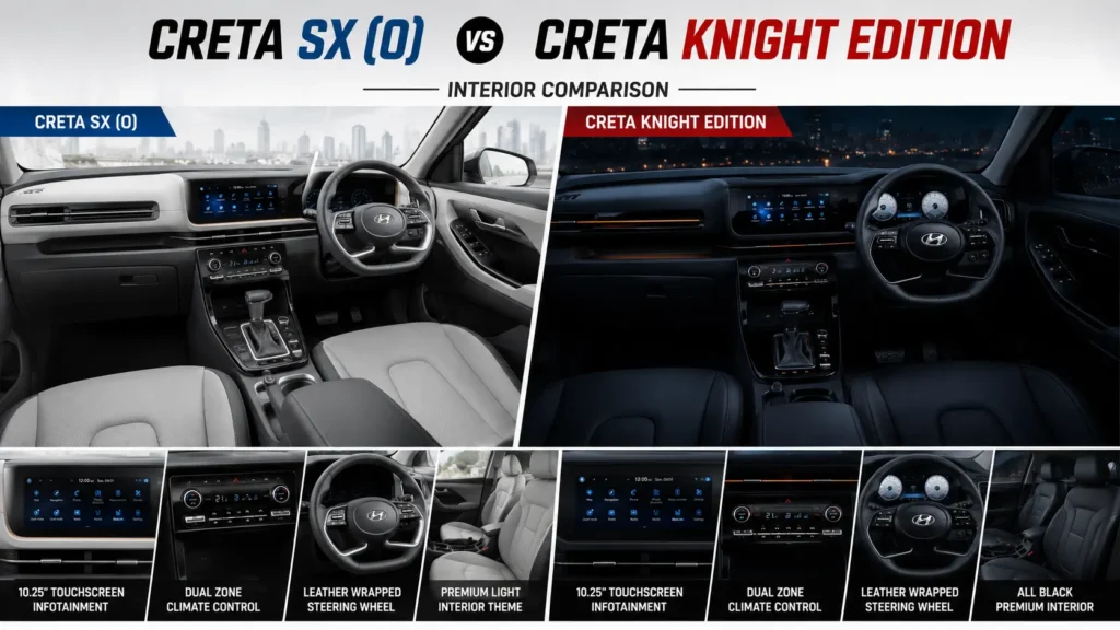 Hyundai Creta SX (O) Vs Knight Edition Variant Compared: Is It Worth Upgrading?