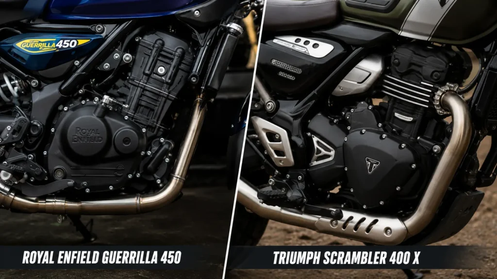 RE Guerrilla 450 vs Triumph Scrambler 400 X: Price, Specs & Mileage
