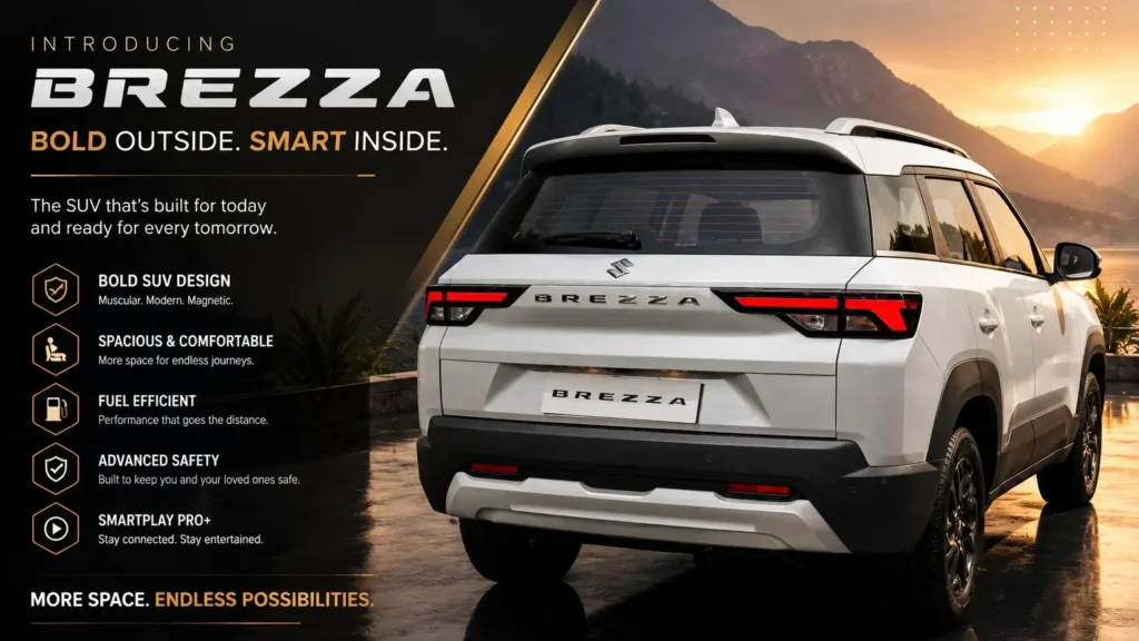 2026 Maruti Suzuki Brezza Facelift Launched in India at Rs 7.40 Lakh – New Turbo Engine, Bigger Screen & 5-Star Safety