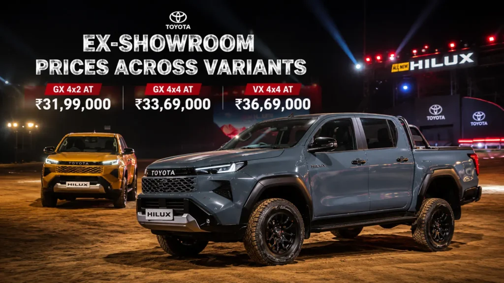 2026 Toyota Hilux Facelift Launched in India at Rs 31.99 Lakh – New 4x2 Variant, 204 HP