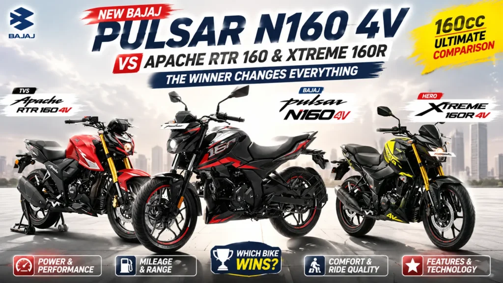 Bajaj Pulsar N160 4V vs Apache RTR 160 & Xtreme 160R