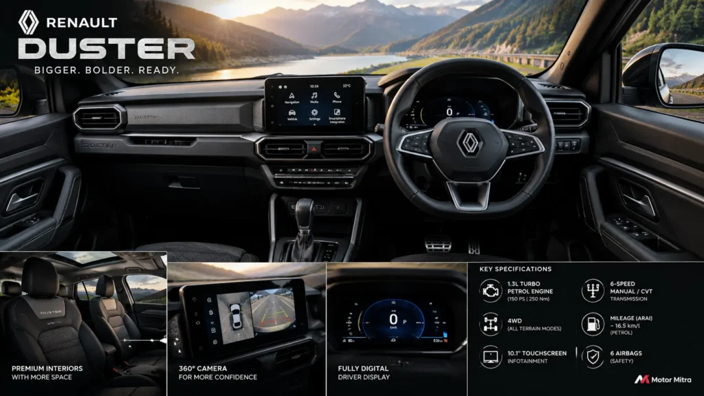Renault Duster Hybrid To Be Launched in India on October 17, 2026 – Price, Specs, Mileage & All Details