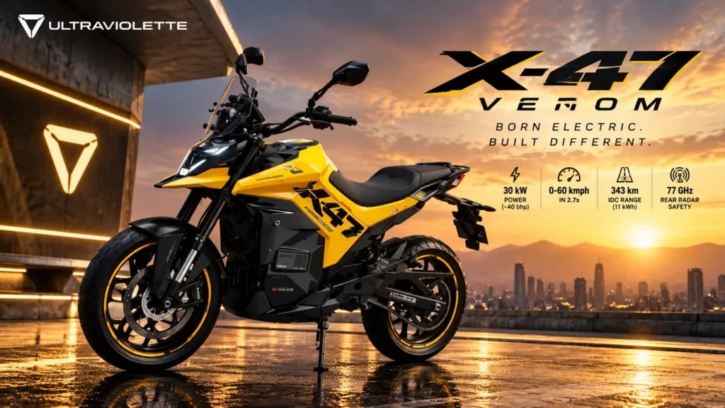 Ultraviolette X-47 Venom Launched in India at ₹2.65 Lakh: Range, Performance, Features and Specifications